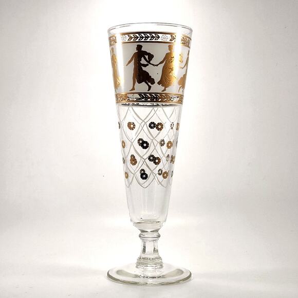 Set of 4 Vintage Aldon Greek Goddess Gold Atomic Barware Pilsner Glasses | MCM - Picture 7 of 12